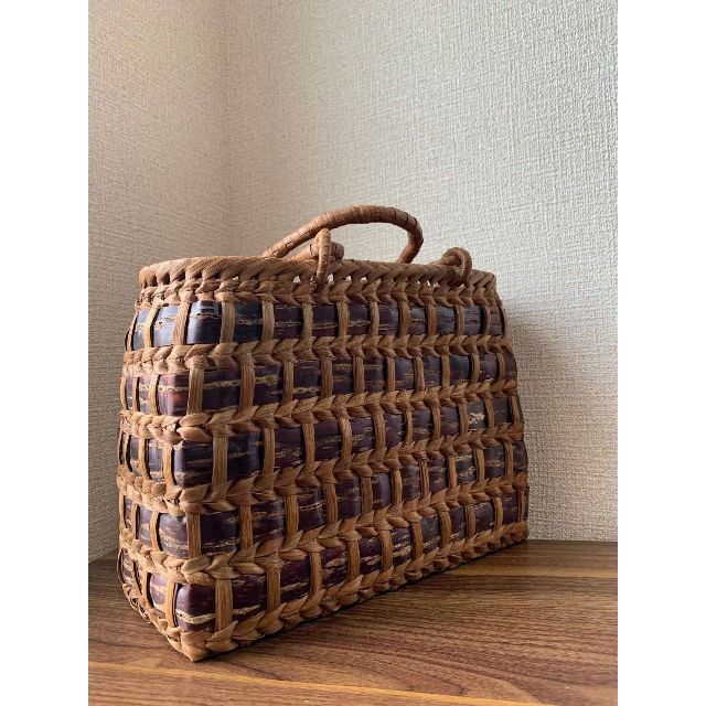 桜皮と山葡萄 手作り 籠バッグ 内布付き