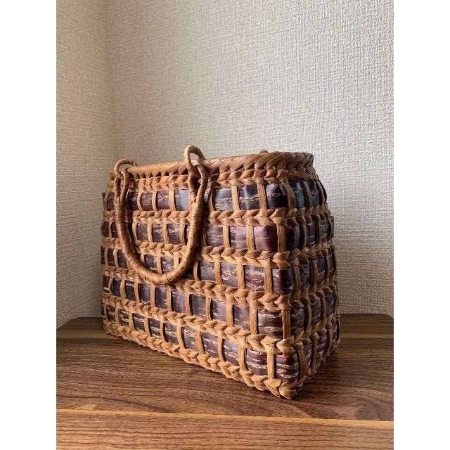 桜皮と山葡萄 手作り 籠バッグ 内布付き