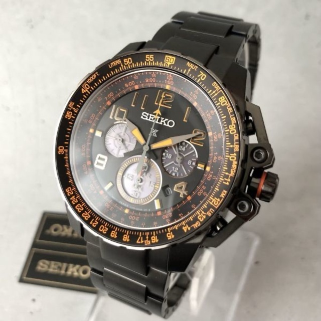 【新品】セイコー SEIKO クロノグラフ ソーラー メンズ腕時計 パイロット