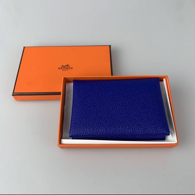 ★HERMES★新品未使用★エルメス　カルヴィ デュオ　 ブルーフランス