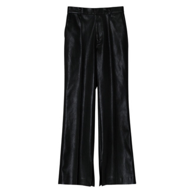 パンツルシェルブルー Faux Leather Flared Pants