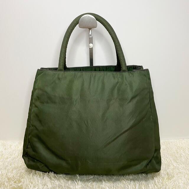 PRADA - 美品 PRADA プラダ ハンドバッグ グリーン ナイロン PRADA - 美品 PRADA プラダ ハンドバッグ グリーン ナイロン