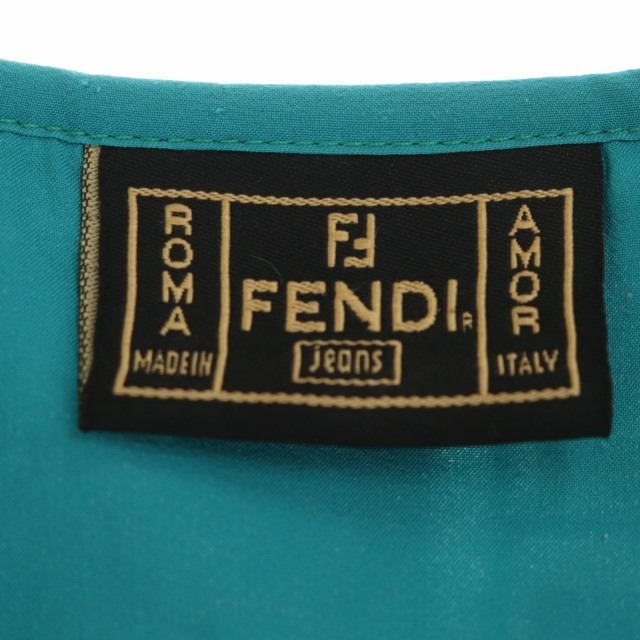 FENDI(フェンディ)のフェンディ FENDI ベスト カットソー プルオーバー 44 茶 青緑 レディースのトップス(カットソー(半袖/袖なし))の商品写真