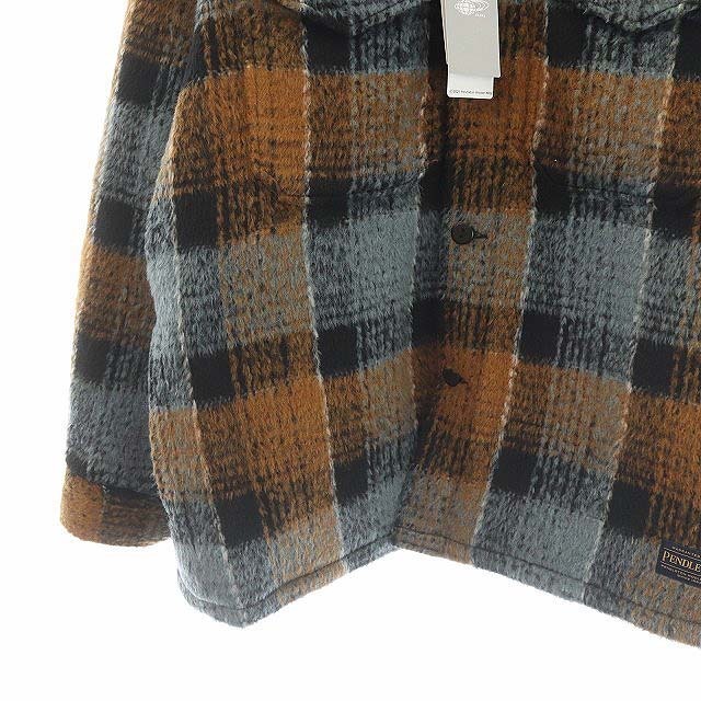 PENDLETON(ペンドルトン)のペンドルトン PENDLETON ステンカラージャケット アウター XL 茶 黒 メンズのジャケット/アウター(ブルゾン)の商品写真