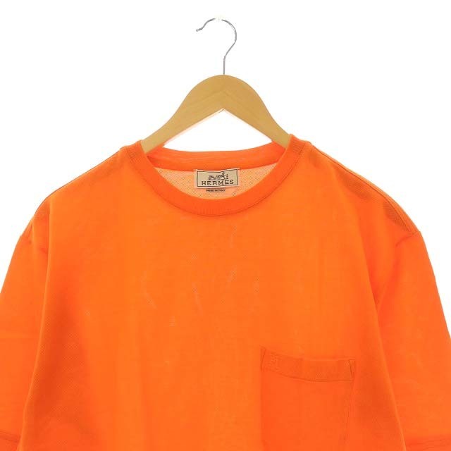 Hermes(エルメス)のエルメス HERMES Tシャツ 半袖 H刺繍 ポロ素材 M オレンジ メンズのトップス(Tシャツ/カットソー(半袖/袖なし))の商品写真