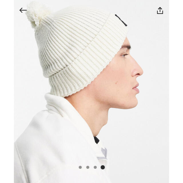 THE NORTH FACE(ザノースフェイス)の【日本未発売】ザ  ノースフェイス ニット帽　ビーニー　ホワイト　ポンポン メンズの帽子(ニット帽/ビーニー)の商品写真