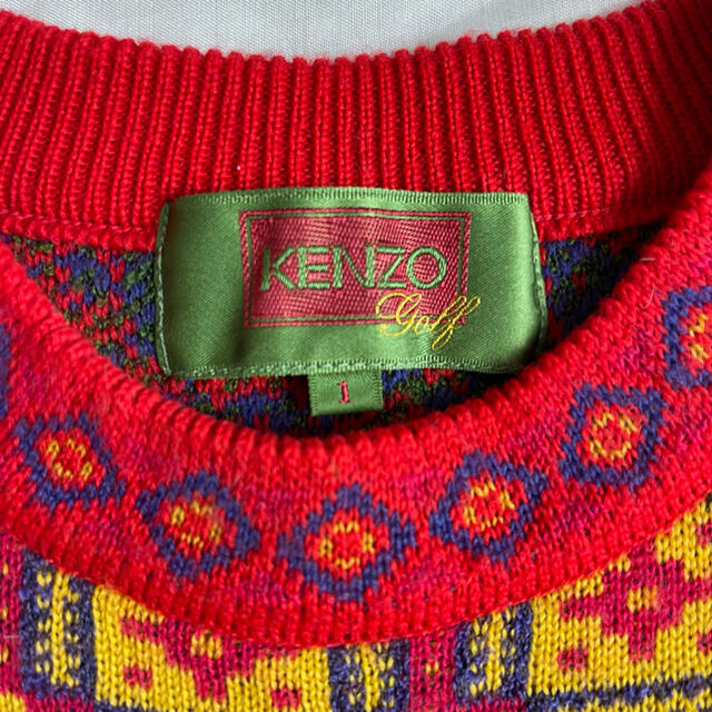 【古着】ヴィンテージ　KENZO ニット　セーター　デザイン　総柄　レア　派手