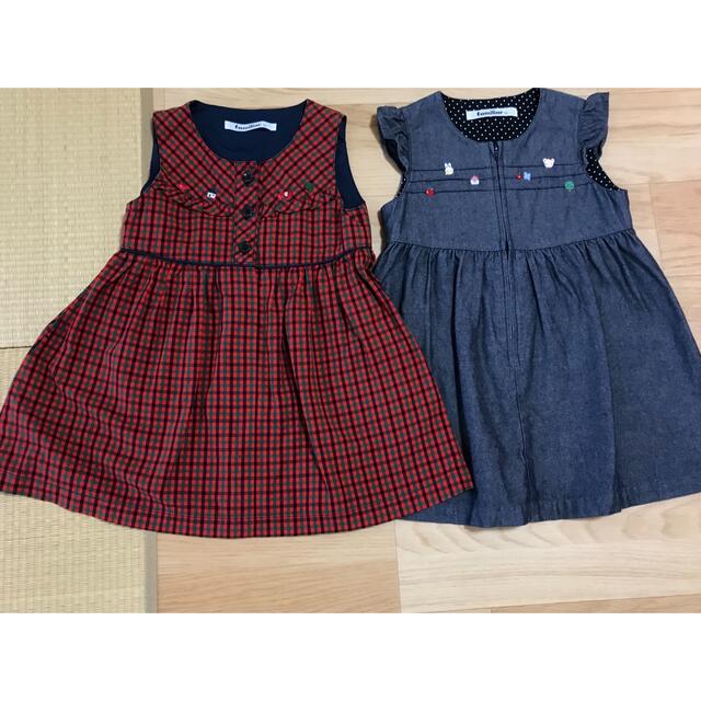 未使用　ファミリア　ワンピース　90キッズ服女の子用(90cm~)