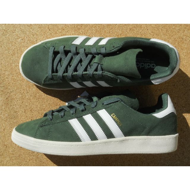アディダス CAMPUS ADV 27,5cm 緑白 SKATE 特別セーフ アディダス ADIDAS アディダス キャンパス 白色 ホワイト