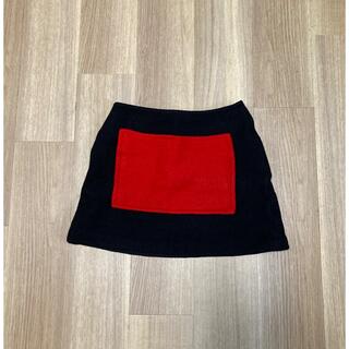 90s agnes b. panel pocket wool sk(ミニスカート)