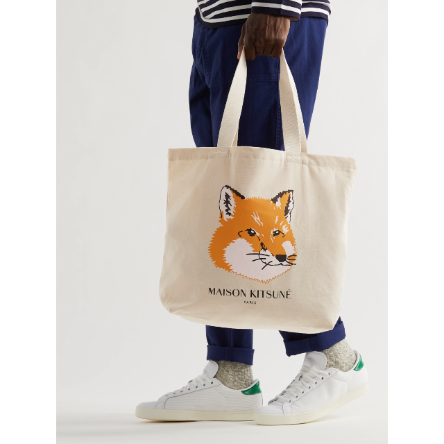 MAISON KITSUNE'(メゾンキツネ)の◆新品・訳あり◆ メゾンキツネ トートバッグ FOX HEAD エクリュ メンズのバッグ(トートバッグ)の商品写真