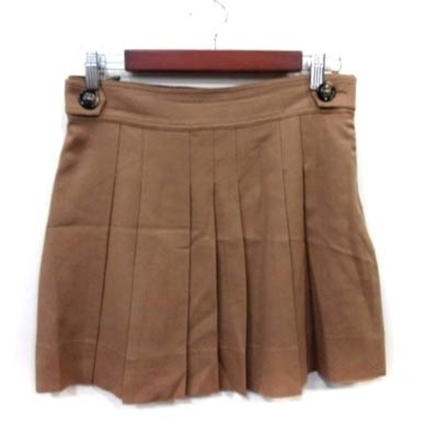 Abahouse Devinette(アバハウスドゥヴィネット)のアバハウス ドゥヴィネット 台形スカート ミニ プリーツ ウール 2 ブラウン レディースのスカート(ミニスカート)の商品写真