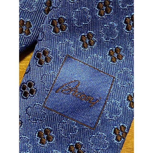 Brioni ブリオーニ 小紋柄 ネクタイ SILK シルク100％ ブルー 青