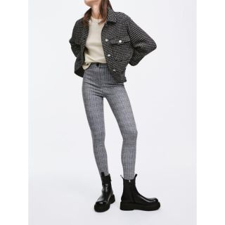 ザラ(ZARA)の新品 ZARA チェックフェイクスエード レギンス M(レギンス/スパッツ)