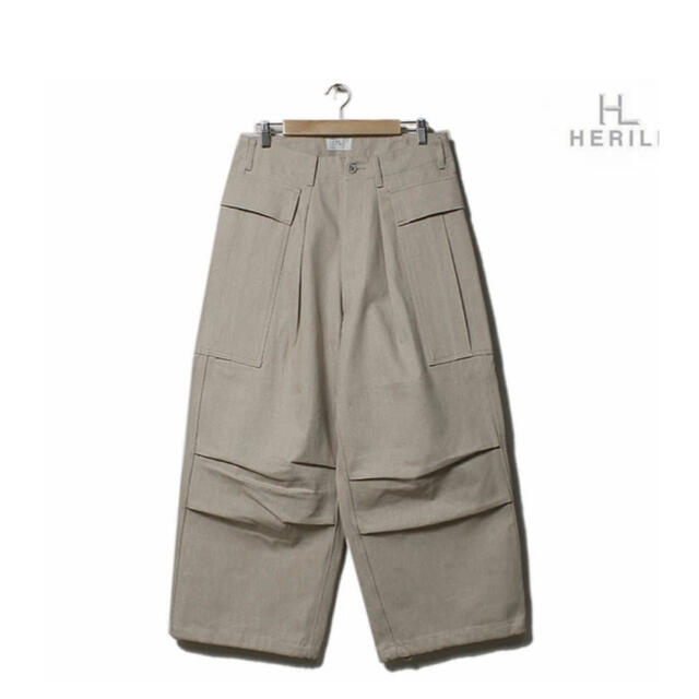 1LDK SELECT(ワンエルディーケーセレクト)のHERILL ヘリル 15oz DENIM CARGOPANTS NATURAL メンズのパンツ(ワークパンツ/カーゴパンツ)の商品写真