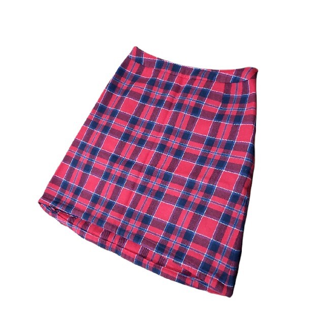 Yorkland(ヨークランド)のヨークランド　赤紺チェック柄スカート　レディース レディースのスカート(ひざ丈スカート)の商品写真