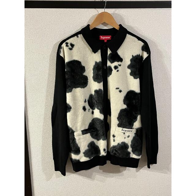 21aw Supreme Cow Print Cardigan BLACK L - カーディガン