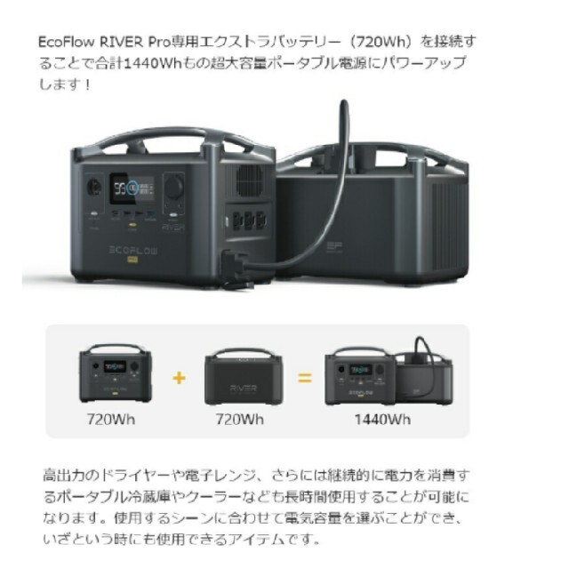 ②EcoFlow RIVER 600 Pro ポータブル電源