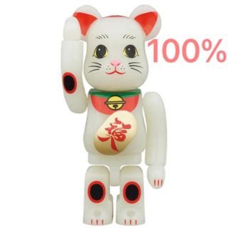 BE@RBRICK ベアブリック 招き猫 福入 蓄光 100％(その他)