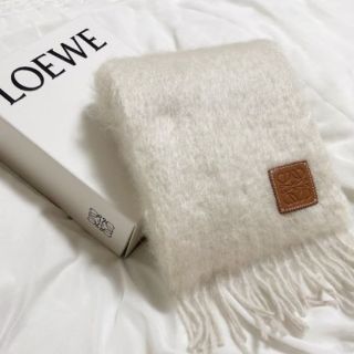 loewe ロエベ マフラー モヘア ホワイト