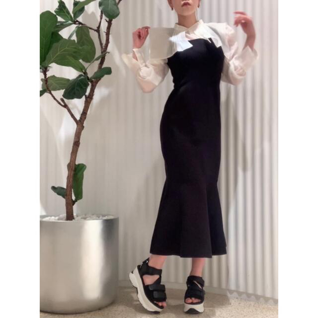 SNIDEL スクエアカラードッキングニットワンピースロングワンピース SNIDEL スクエアカラードッキングニットワンピースロングワンピース