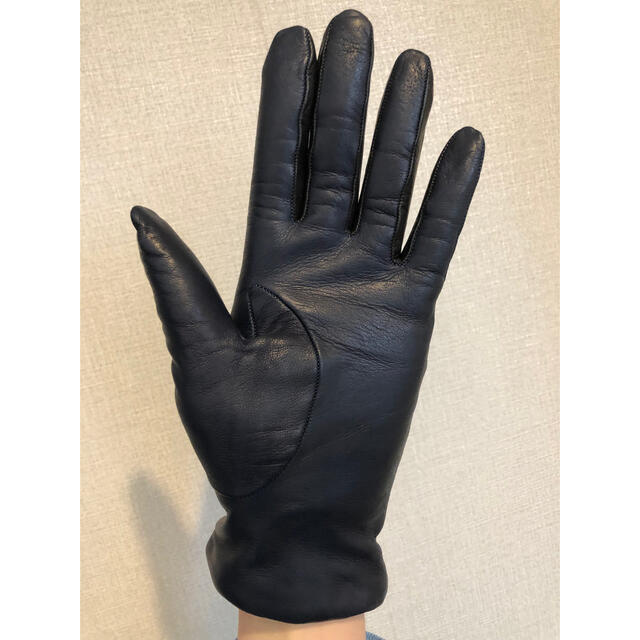 Jil Sander(ジルサンダー)のJIL SANDER ジルサンダー  レザー　手袋　ダークネイビー レディースのファッション小物(手袋)の商品写真