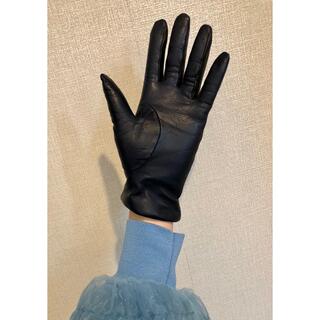 ジルサンダー(Jil Sander)のJIL SANDER ジルサンダー  レザー　手袋　ダークネイビー(手袋)