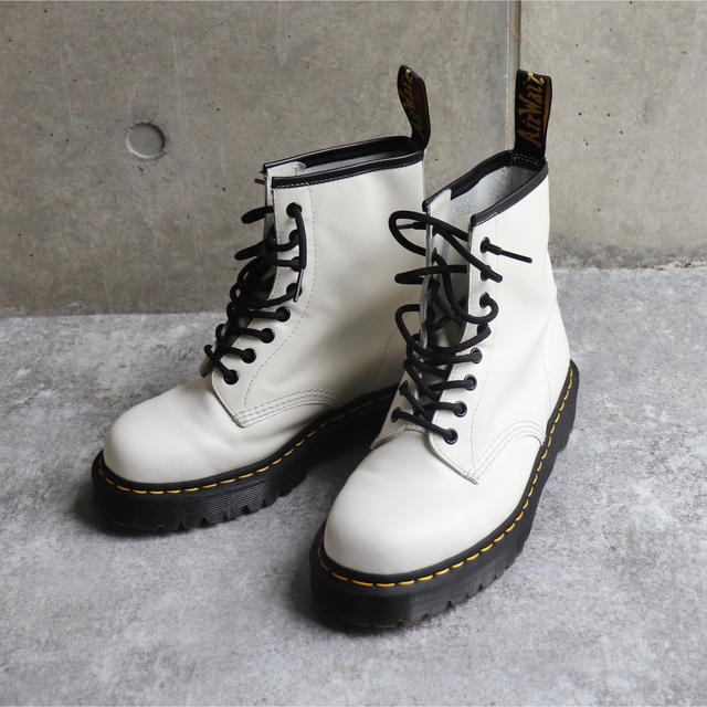 2年保証』 BEX Dr.Martens - Dr.Martens 8ホール uk7 厚底 白 ブーツ