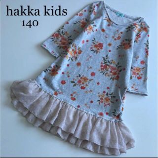 ハッカキッズ(hakka kids)のハッカキッズ　七分袖　トレーナー　ワンピース　お花　レース　春　夏　メゾピアノ(ワンピース)