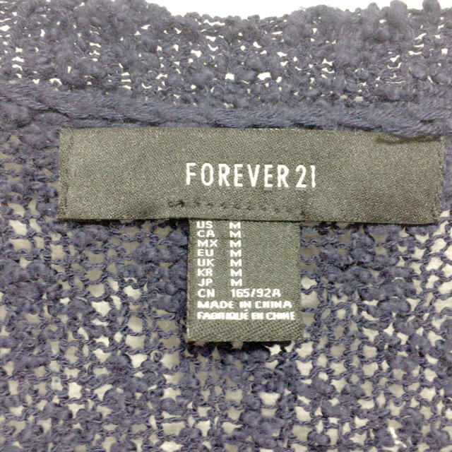 FOREVER 21(フォーエバートゥエンティーワン)の試着のみ美品◾︎FOREVER21 ニット ロングカーディガン ネイビー レディースのトップス(カーディガン)の商品写真