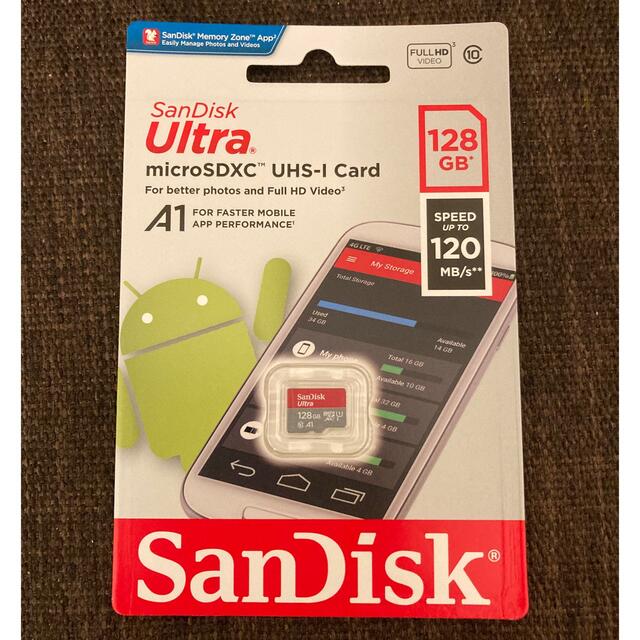 SanDisk(サンディスク)の新品未使用　SanDisk Ultra microSDカード　128GB スマホ/家電/カメラのスマホ/家電/カメラ その他(その他)の商品写真