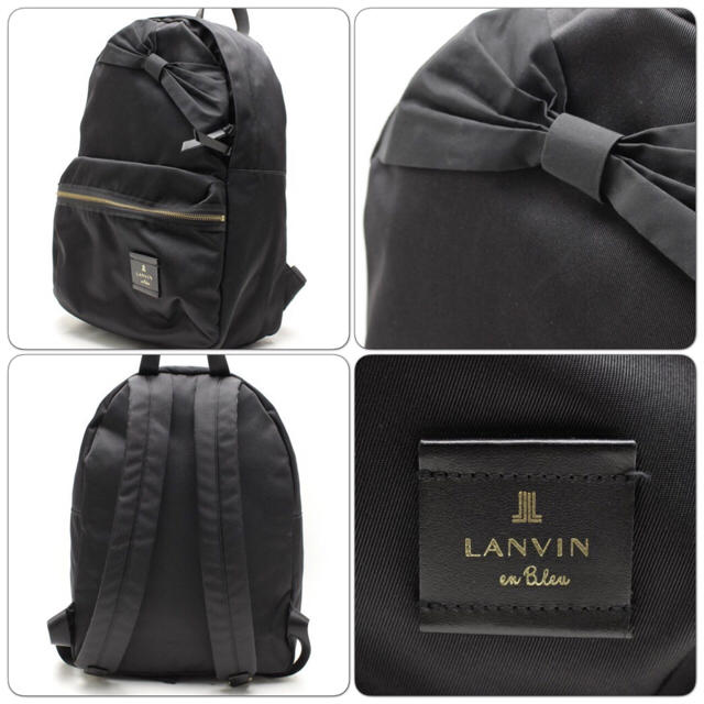 LANVIN en Bleu(ランバンオンブルー)のランバンオンブルー🎀トロカデロ リボンリュックサック 黒 レディースのバッグ(リュック/バックパック)の商品写真
