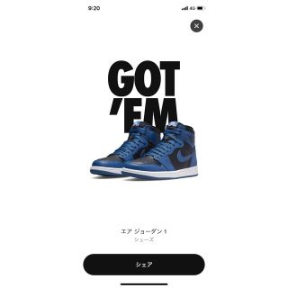 ナイキ(NIKE)のAIR JORDAN1 DARK MARINA BLUE(スニーカー)