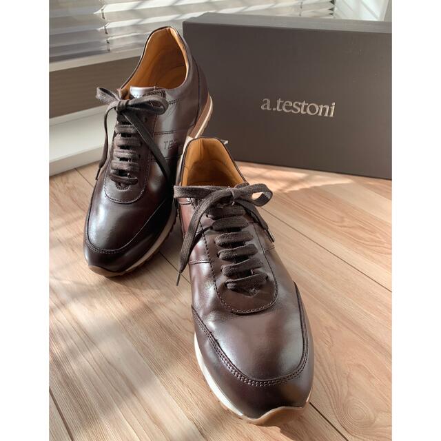 Santoni - 大幅値下げ!明日まで 新品同テストーニ レザースニーカー