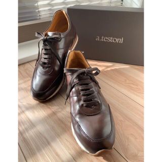 サントーニ(Santoni)の大幅値下げ！明日まで　新品同テストーニ　レザースニーカー　UK6.5 サントーニ(スニーカー)