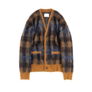 サンシー(SUNSEA)のstein KID MOHAIR CARDIGAN・CHECK(カーディガン)