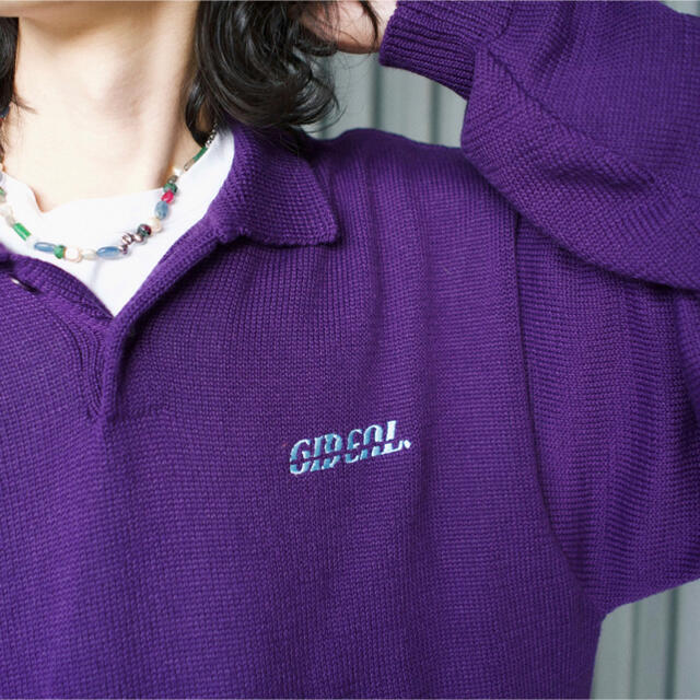 GIDEAL.  logo knit polo【purple】