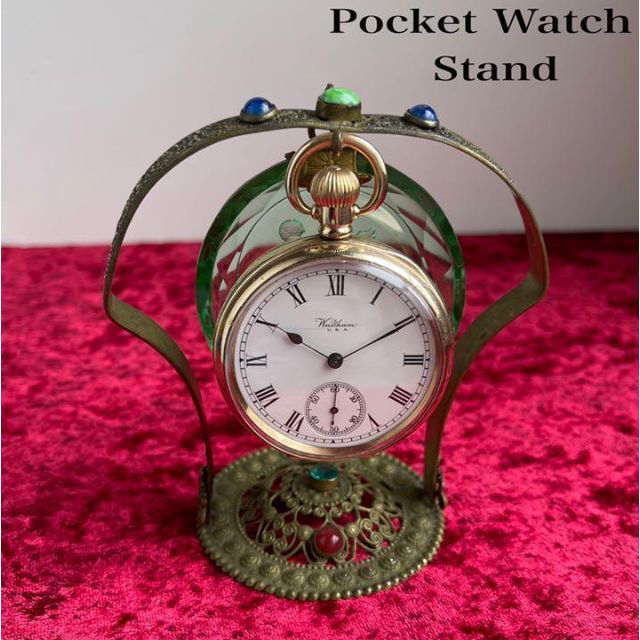 充実の品 アンティーク懐中時計スタンド2 ボヘミアングラス/ホルダー/ディスプレイ真鍮 - 時計 - kunokultas.lt