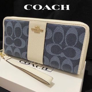 コーチ(COACH)のプレゼントにも❤️コーチ 2021新作 ストラップ付デニムシグネチャー 長財布(財布)