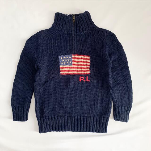 POLO RALPH LAUREN(ポロラルフローレン)のPOLO Ralph Lauren 120cm 星条旗ハーフジップニット キッズ/ベビー/マタニティのキッズ服男の子用(90cm~)(ニット)の商品写真