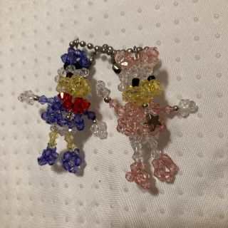 ディズニー(Disney)のキーホルダー　ビーズ　ハンドメイド(キーホルダー/ストラップ)