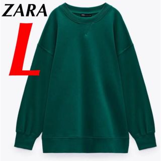 ザラ(ZARA)のZARA オーバーサイズスウェット グリーン(トレーナー/スウェット)