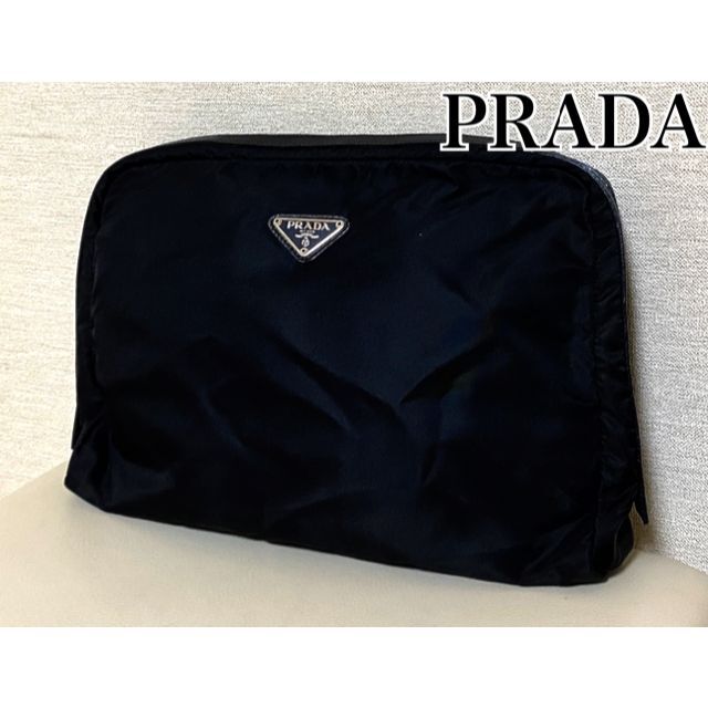 PRADA(プラダ)のPRADA ☆ ほぼ新品 大きめ ポーチ クラッチバッグ レディースのバッグ(クラッチバッグ)の商品写真