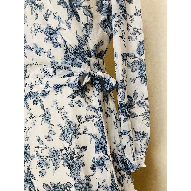 Ralph Lauren(ラルフローレン)の新品【ラルフローレン】蒼い花柄シフォンマキシロングワンピース10 L-XL レディースのワンピース(ロングワンピース/マキシワンピース)の商品写真