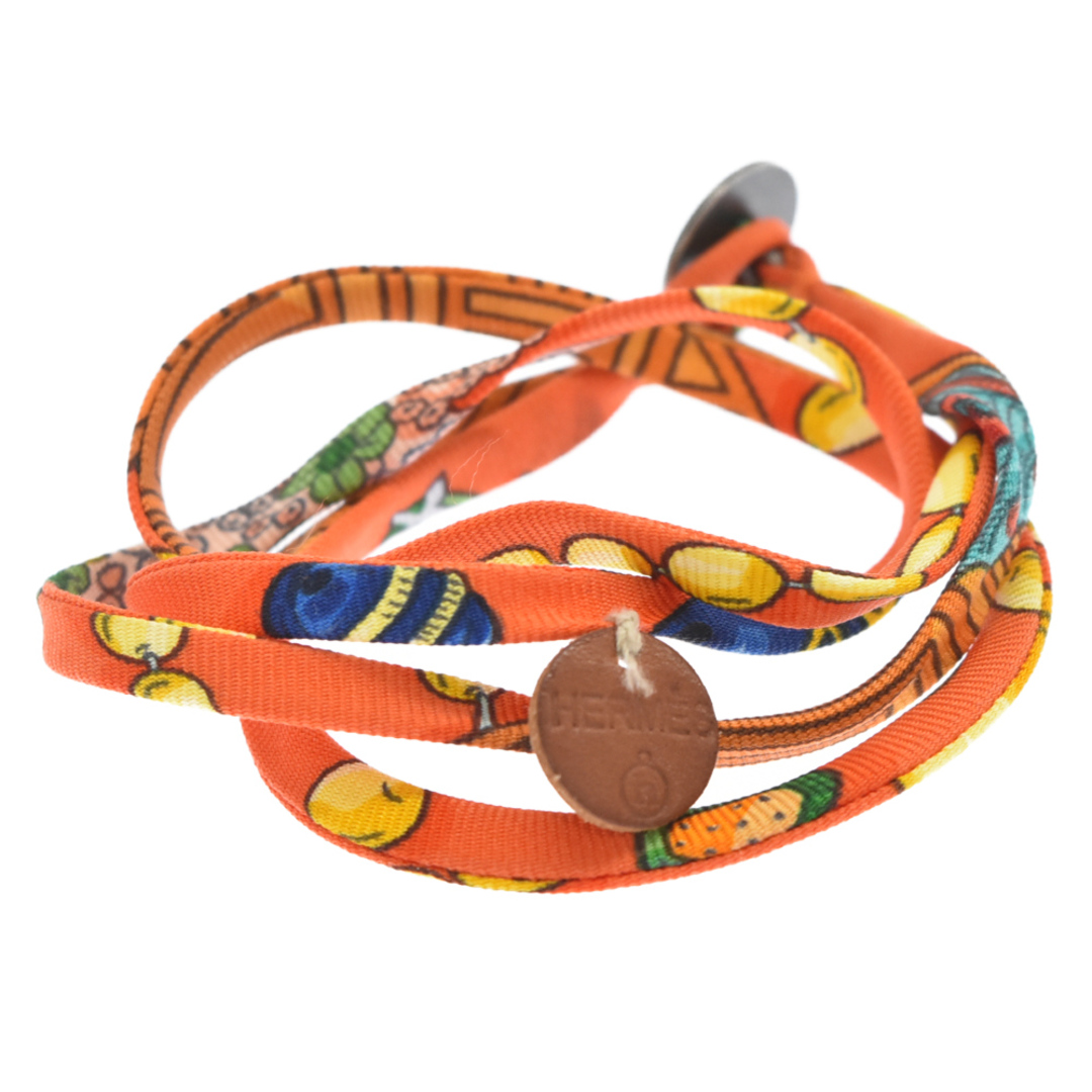 HERMES エルメス チャリティ スカーフブレスレット オレンジ 100