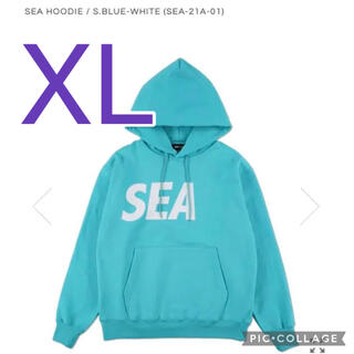 WIND AND SEA Hoodie   Blue White XL(パーカー)