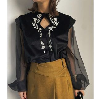 アメリヴィンテージ 新品 UND VELOUR TULLE BLOUSE