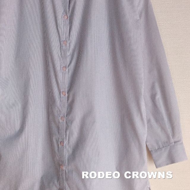 RODEO CROWNS(ロデオクラウンズ)の【RODEO CROWNS】ロデオクラウンズ ストライプ ロングシャツワンピース レディースのワンピース(ロングワンピース/マキシワンピース)の商品写真