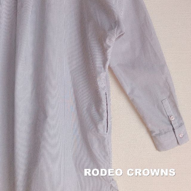 RODEO CROWNS(ロデオクラウンズ)の【RODEO CROWNS】ロデオクラウンズ ストライプ ロングシャツワンピース レディースのワンピース(ロングワンピース/マキシワンピース)の商品写真