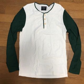 アバクロンビーアンドフィッチ(Abercrombie&Fitch)のアバクロンビー&フィッチ　メンズ　ヘンリーカットソー　Sサイズ　グリーン(Tシャツ/カットソー(七分/長袖))